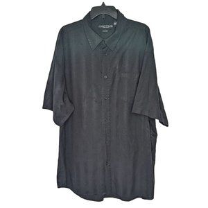 Mens Cactus Modern Basics Shirt 3X Black Short Sleeve Button Up Modern Fit
